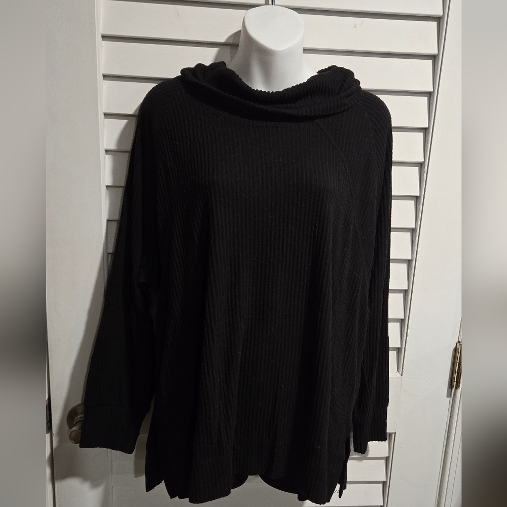 Jane and Delancey Black Cowl Neck Sweater